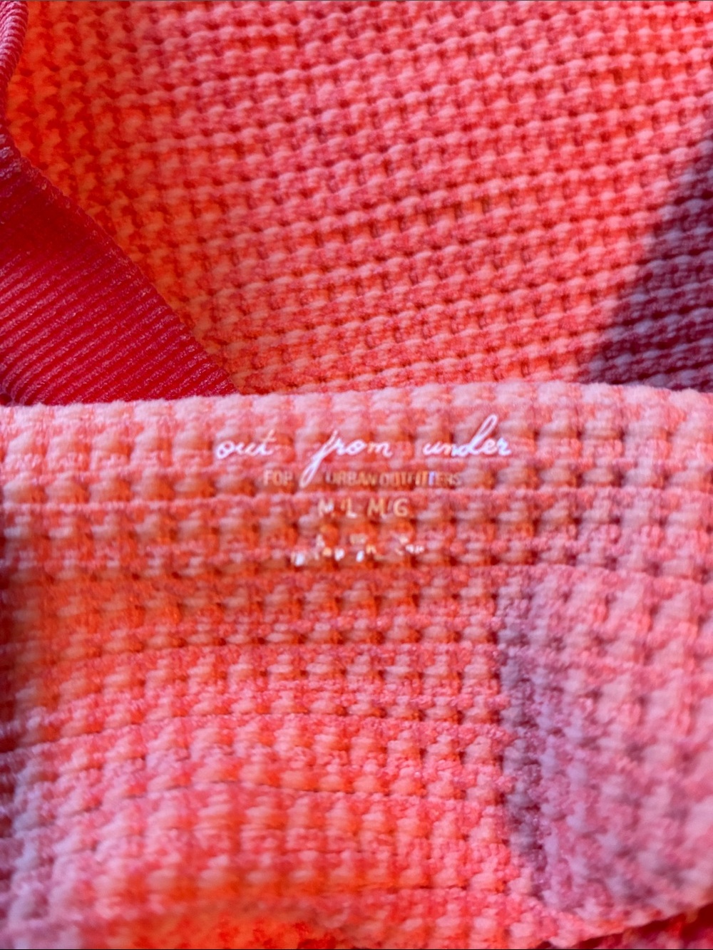 Urban Outfitters Coral Pink Waffle Knit Cropped Cami - Picture 2 of 5